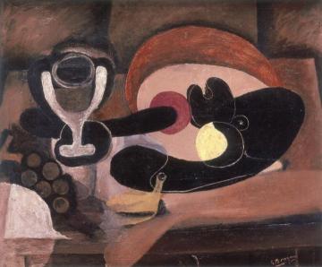 Still LIfe with Fruit Dish Artwork by Georges Braque
