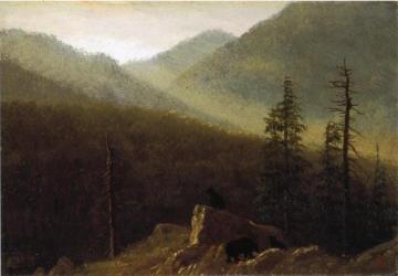 Bears in the Wilderness Artwork by Albert Bierstadt