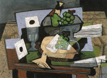 Still Life With Grapes And Clarinet Artwork by Georges Braque