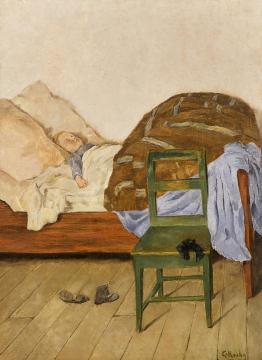 Sleeping Child Artwork by Christian Krohg