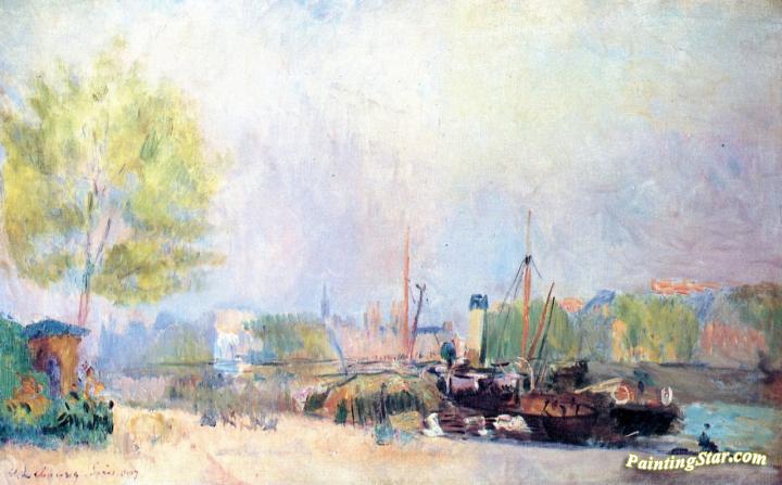 The Quai du Louvre in Spring Artwork by Albert Lebourg