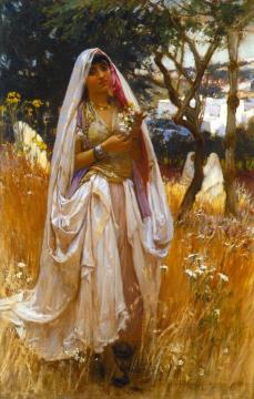 Young Moorish Woman Artwork by Frederick Arthur Bridgman