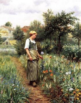 In the Garden Artwork by Daniel Ridgway Knight