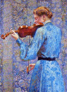 The Violinist Artwork by Theo van Rysselberghe