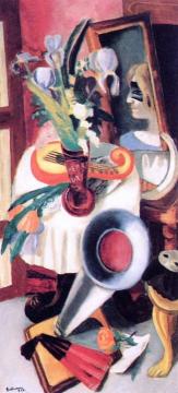 Still Life With Gramophone And Irises Artwork by Max Beckmann