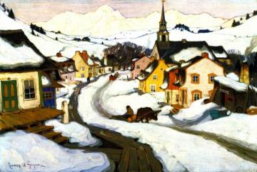 Village In The Laurentian Mountians Artwork by Clarence Gagnon