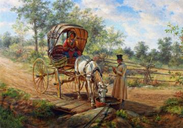 At The Watering Trough Artwork by Edward Lamson Henry