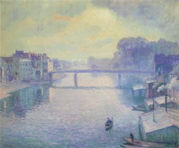 The Marne at Lagny - Fog effect Artwork by Henri Lebasque