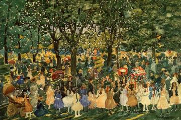 May Day, Central Park Artwork by Maurice Prendergast