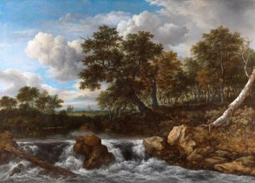 Landscape with waterfall Artwork by Jacob van Ruisdael