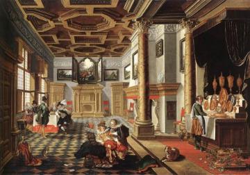 Renaissance Interior with Banqueters Artwork by Bartholomeus van Bassen