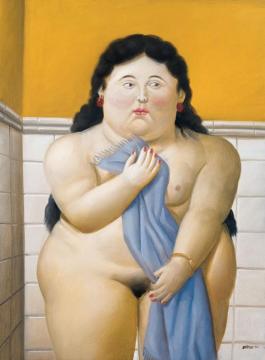 The Bathroom Artwork by Fernando Botero