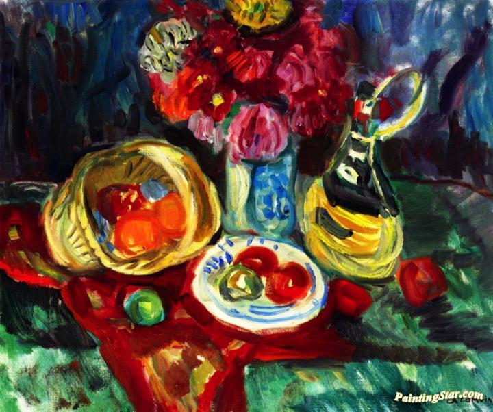 Flowers, Fruit and Chianti Artwork by Charles Camoin