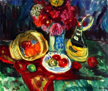 Flowers, Fruit and Chianti Artwork by Charles Camoin