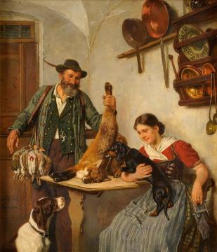 A Successful Hunt Artwork by Adolf Eberle