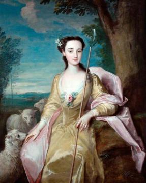 Anne Fairfax as a Shepherdess Artwork by Philippe Mercier
