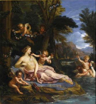 Venus And Cupids Playing With A Swan Artwork by Louis de Boullogne the Younger