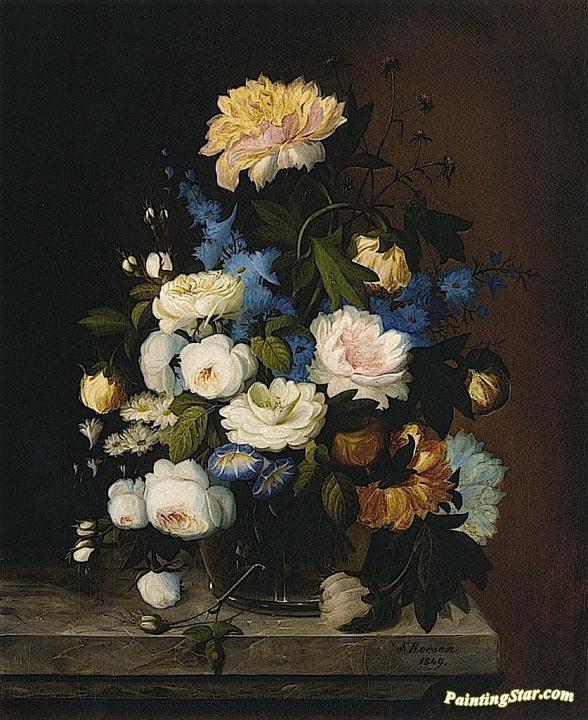 Bouquet of Flowers Artwork by Severin Roesen