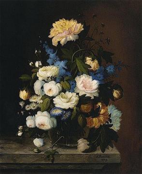 Bouquet of Flowers Artwork by Severin Roesen