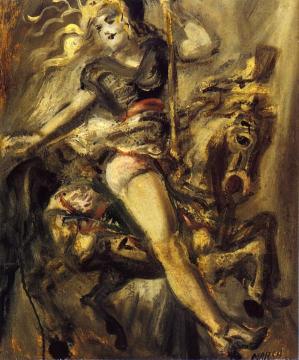 Girl On A Carousel Horse Artwork by Reginald Marsh