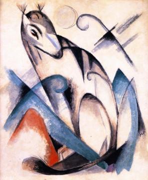 Sitting Fabulous Beast Artwork by Franz Marc