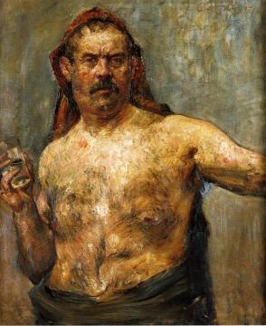 Self Portrait With A Glass Artwork by Lovis Corinth