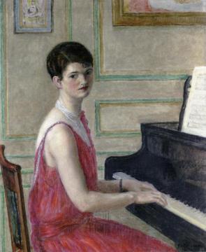 Woman at a Piano Artwork by Frederick Carl Frieseke