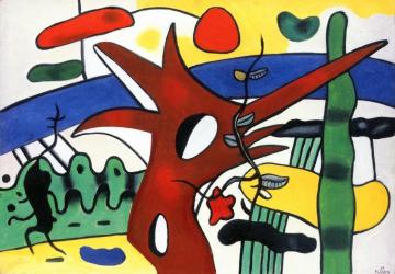 Landscape with Red Rooster Artwork by Fernand Léger