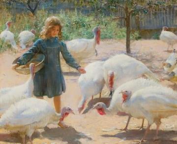 White Turkeys Artwork by Charles Courtney Curran