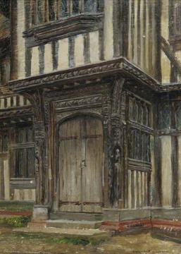 Entrance Porch Of Lavenham Guildhall Artwork by Frank Moss Bennett