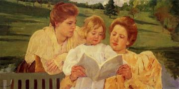 The Garden Reading Artwork by Mary Cassatt