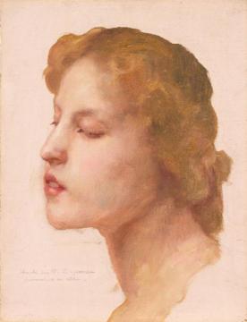 Study of a woman's head Artwork by William Adolphe Bouguereau