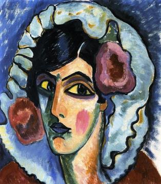 Large Head of a Woman Artwork by Alexej Jawlensky