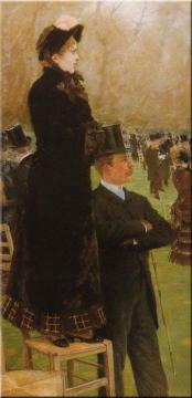 Le corse a Auteuil Artwork by Giuseppe de Nittis