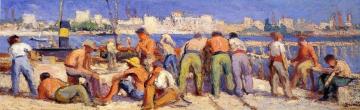 Workers On The Quay Artwork by Maximilien Luce