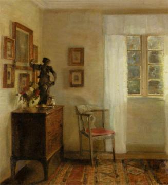 Interior With Bureau Artwork by Carl Vilhelm Holsoe