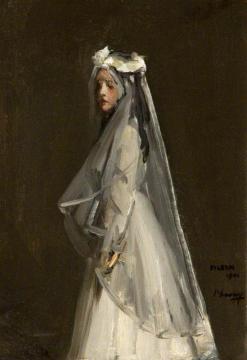 Eileen, Her First Communion Artwork by Sir John Lavery