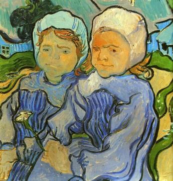 Two Children Artwork by Vincent Van Gogh