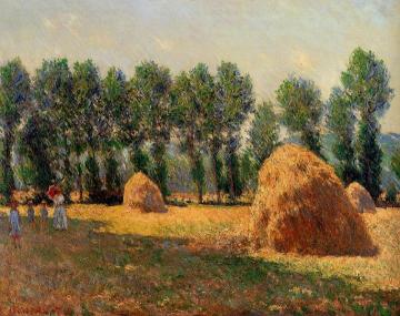 Haystacks at Giverny Artwork by Claude Oscar Monet