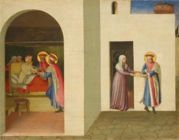 The Healing Of Palladia By Saint Cosmas And Saint Damian (san Marco Altarpiece) Artwork by Fra Angelico