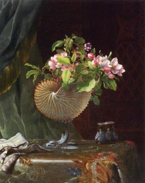 Victorian Still Life with Apple Blossoms Artwork by Martin Johnson Heade