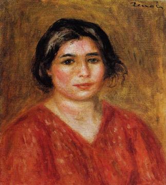 Gabrielle in a Red Blouse Artwork by Pierre Auguste Renoir