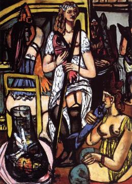 Large Painting of Women: Fisherwomen Artwork by Max Beckmann