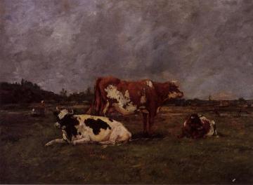 Cows in Pasture Artwork by Eugène-Louis Boudin
