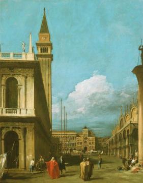 Venice:  The Piazzetta towards the Torre dell Olorogio Artwork by Giovanni Antonio Canal