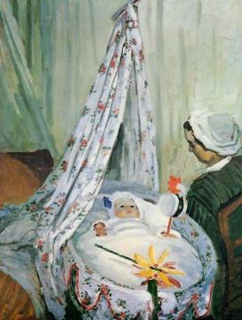 Jean Monet in His Cradle Artwork by Claude Oscar Monet