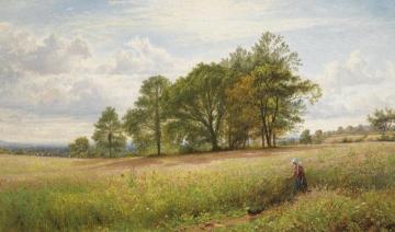 Summertime: Through The Hayfield, Worcestershire Artwork by Benjamin Leader
