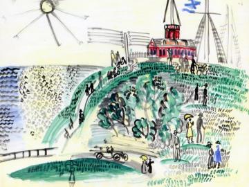 Sainte-Adresse, Church by the Sea Artwork by Raoul Dufy