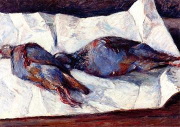 Two Partridges Artwork by Gustave Caillebotte
