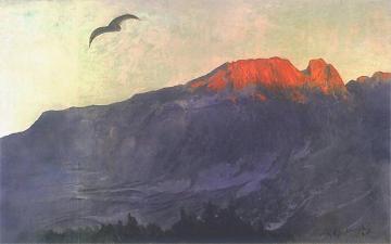 Giewont at sunset Artwork by Leon Jan Wyczolkowski